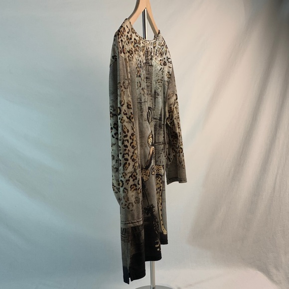 Valentina Artsy Poly Leopard and Lady & Umbrella with Rhinestones Vintage Size L - Picture 7 of 10